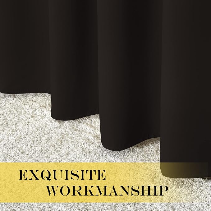 NICETOWN Toffee Brown Blackout Curtains for Bedroom 95 Inch Length - Thermal Insulated Room Darkening Privacy Grommet Window Drapes for Boys Room, Set of 1 Panel, 80 x 95 Inch