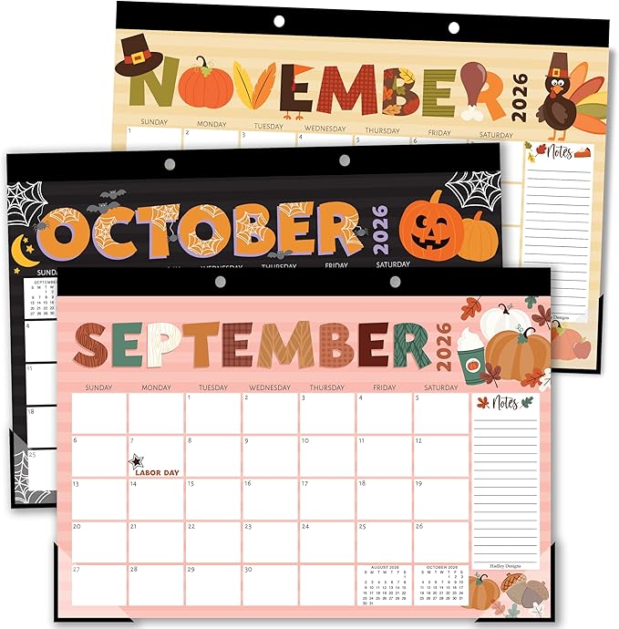 Hadley Designs Large Teacher Desk Calendar 2026-2027 - Desktop Calendar 2026, 18-Month Desk Calendars for Home, Office & Classroom, Cute Classroom Must Haves, Back to School Teacher Gifts