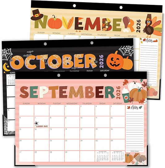 Hadley Designs Large Teacher Desk Calendar 2026-2027 - Desktop Calendar 2026, 18-Month Desk Calendars for Home, Office & Classroom, Cute Classroom Must Haves, Back to School Teacher Gifts