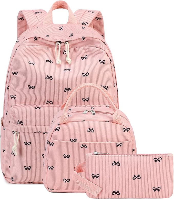 LEDAOU Kids Backpack for Girls Backpacks with Lunch Box, Lightweight Bookbag Set Elementary Middle School Back pack for 8-14
