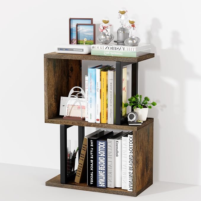Desk Organizer & Desk Hutch Shelf, Wood, Rustic Brown | Dorm Desk Hutch, 3-Tier, Desktop Organizer Shelf Storage Unit, for Home, Dorm, Office
