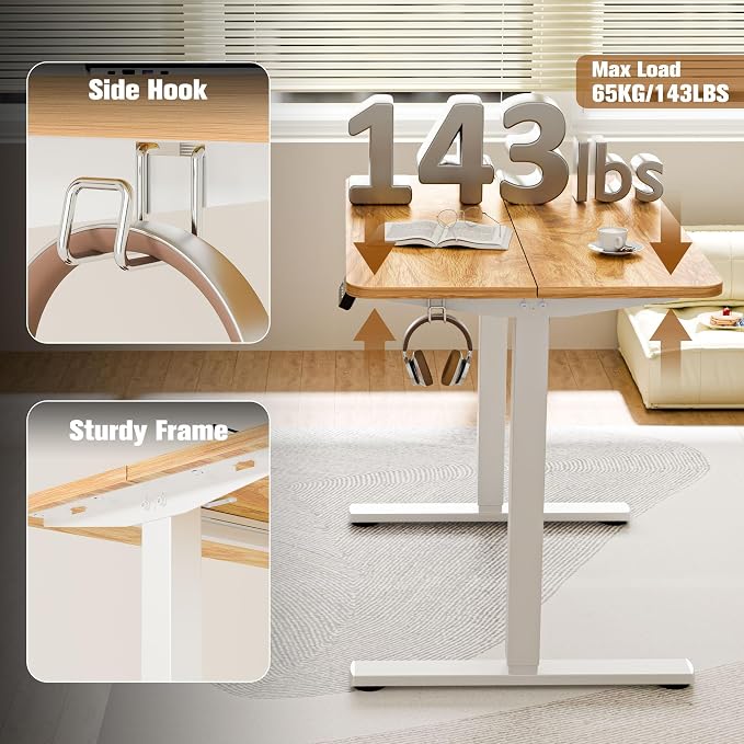 Small Standing Desk, 35"x24" Height Adjustable Sit-Stand for Home Office | Electric Adjustable Standing Desk, Sit to Stand Computer Office Desk with Splice Board, Memory Preset, Lifts 28.7''-46.5"