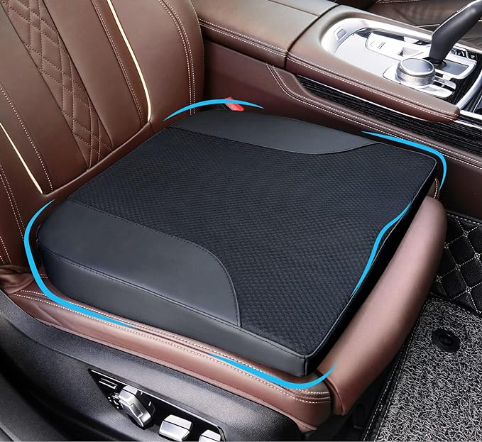 Allaboutsla Car Seat Cushion, Car Seat Cushions for Long Driving | Comfortable Memory Foam Driver Seat Cushion, Automotive Seat Cushions, Butt Pillow for Car,Truck, Office Chair, Black