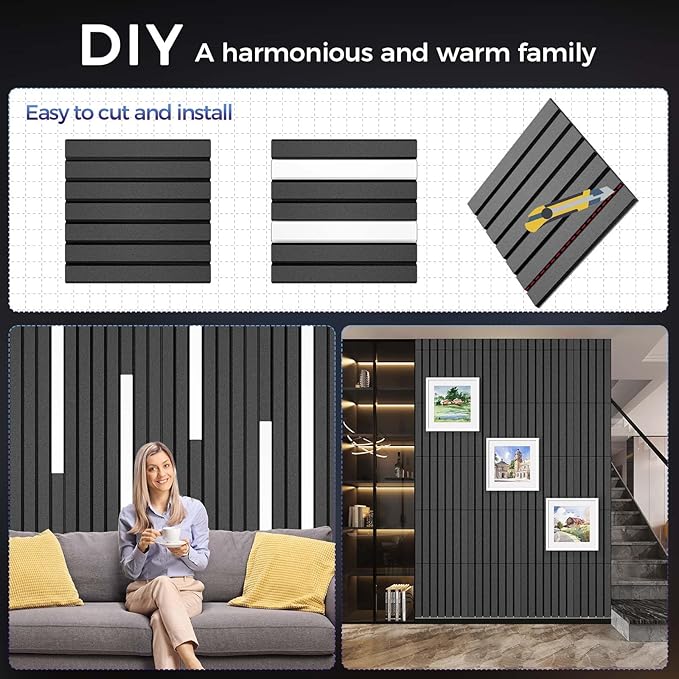 16 Pack Large Fold Soundproof Wall Panels,12 x 12 x 0.47 in Sound Proof Foam Panels for Walls, High Density, Thicker 0.47in, Acoustic Panels, Sound Dampening Panels Black
