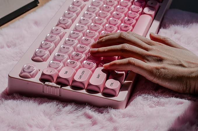 ZORNHER ZH980 Foundation Mechanical Keyboard,95% Pink Creamy Keyboard with Number Pad,Cute Jelly MOA Profile Keycaps,Loud Keyboard Clicky Blue Switches,Hot-Swappable
