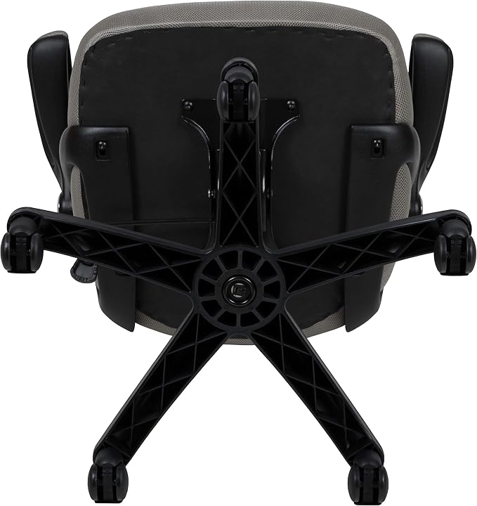 Flash Furniture Porter High-Back Swivel Office Chair with Adjustable Lumbar Support and Seat Height, Ergonomic Mesh Desk Chair with Flip-Up Armrests, Gray/Black