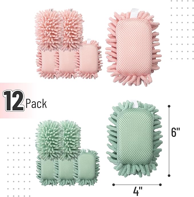 Mr. Pen- Magnetic Microfiber Shag Whiteboard Erasers, 4" x 6", 12 Pack, Bulk, Dual Surface, Washable Large Dry Erase Board Cleaner for Chalk, Marker, Classroom, Office, Home