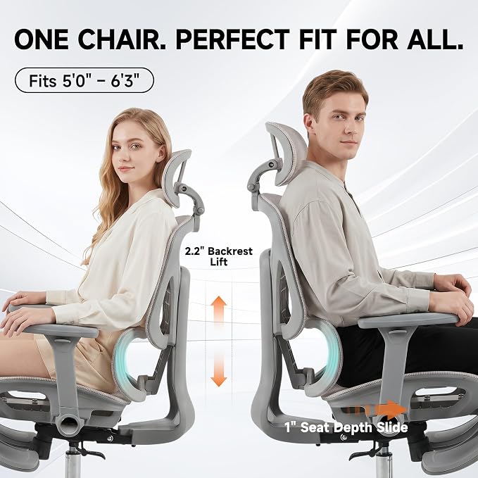 Korser Ergonomic Mesh Office Chair with Footrest, Big and Tall Desk Chair with 4D Flip-Up Arms, Auto-Tracking Lumbar Support, 3D Headrest, High Back Computer Gaming Chair for Home Office, Pink