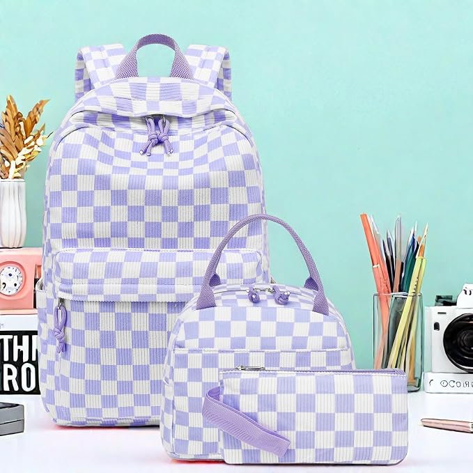 LEDAOU Backpack for Girls School Bag Kids Bookbag Teen Backpack Set Daypack with Lunch Bag and Pencil Case | Kids