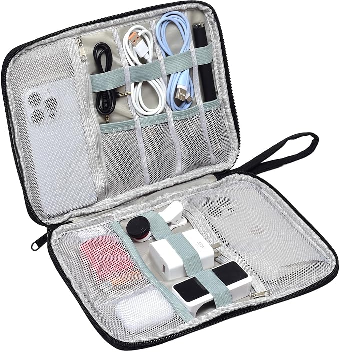 1 Pack Electronics Travel Organizer Case Tech Accessories Cord Storage Bag