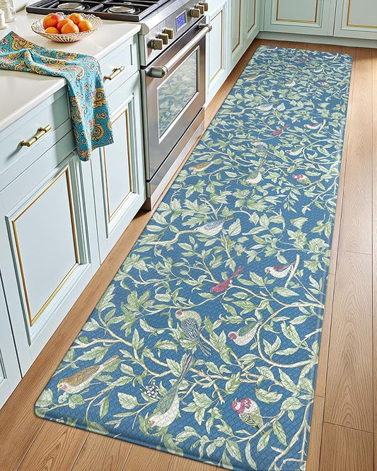 LUMI Anti Fatigue Kitchen Cushioned Mat for Floor, Padded Waterproof Runner for Standing, Stain Resistant Comfort Rugs for Home, Sink, Laundry, 24x87