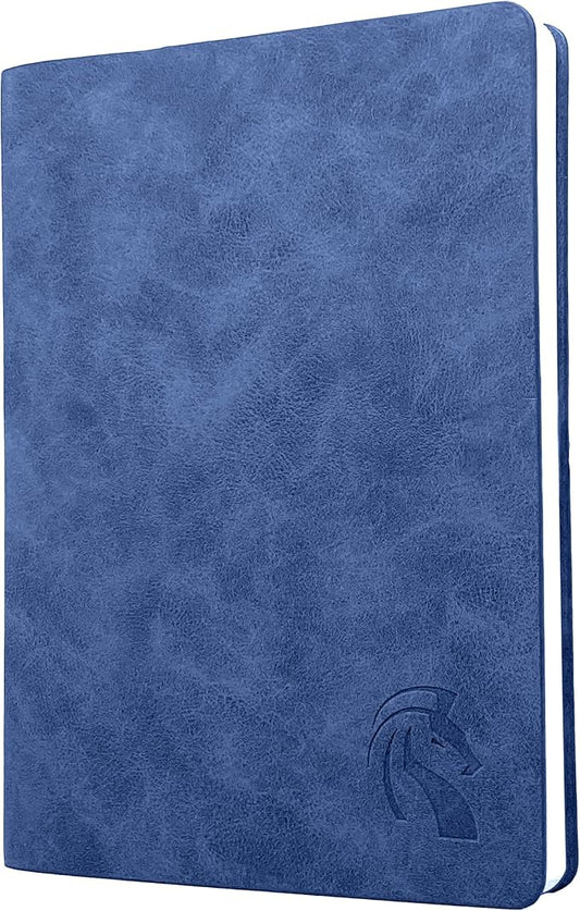 LeStallion Dark Navy Blue Notebook - 120GSM Fountain Pen Friendly Blue Journal - 210 Numbered Pages, Table Contents | A5 Soft Cover Faux Leather Journal | High End Luxury Notebook For Writing