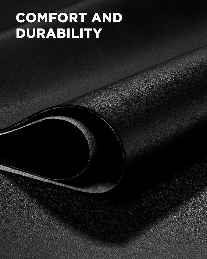 YSAGi 47.2" x 17" Large PU Leather Desk Mat for Keyboard and Mouse - Waterproof Non-Slip Desk Pad Protector for Office, Home, Writing Desk, Black