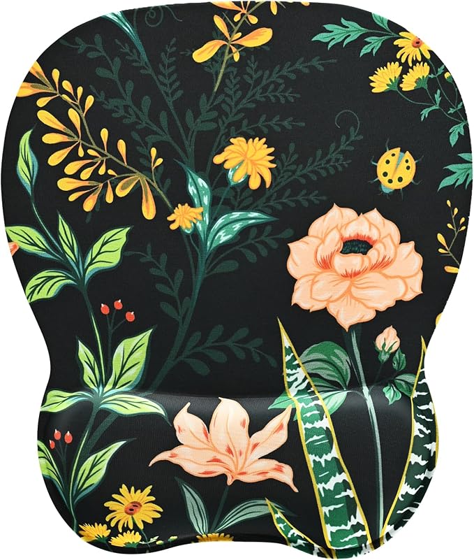 EooCoo Ergonomic Mouse Pad with Wrist Support, Mousepad with Memory Foam Wrist Rest and Non-Slip Base for Computer, Cafe, Home & Office, 9.64 x 8.26 in Office Desk Accessories