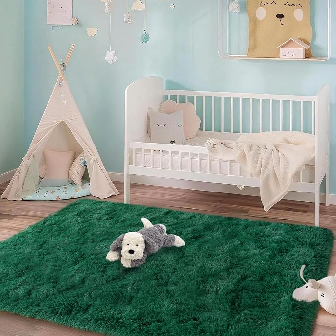 Mugorn Small Soft Shag Rugs for Bedroom, 3x5 Fluffy Area Rugs for Living Room