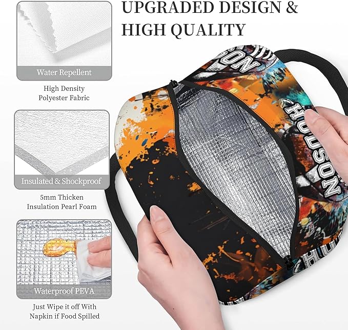 Personalized Baseball Backpack with Name Back to School Supplies Bookbag for Kids Boys Custom Football Basketball Player Schoolbag and Water Bottle Cup&Pencil Pouch School Backpacks with Lunch Box Set