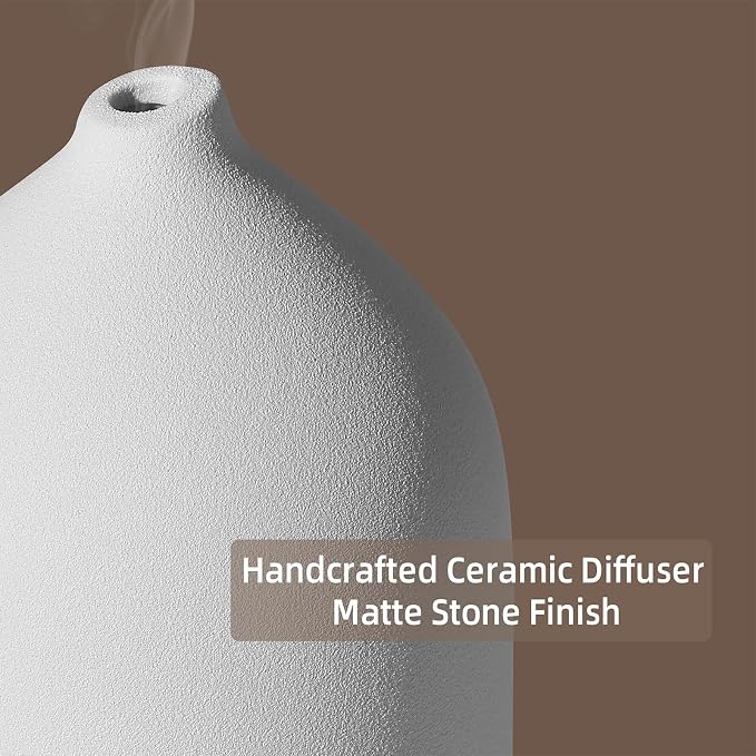 Gooamp 200ML Ceramic Essential Oil Diffuser (2 Pack) - Ultrasonic Aromatherapy & Humidifier with 7-Color LED Lights, Auto Shut-Off, Wood Grain Base, 1H/3H/6H Timer | Scent for Home, Office, Yoga