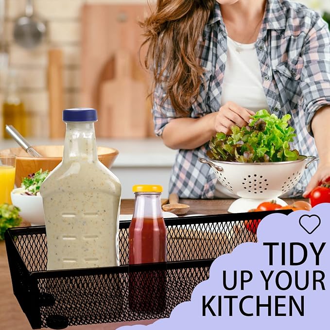 4PCS Drawer Organizer for Kitchen,Utensil Mesh Drawer Organizer with Interlocking Arm for Cosmetic,Flatware,Pen (12 * 3 * 2 Inches,Grey)