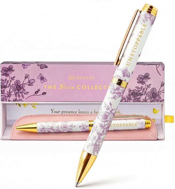 MESMOS High End Luxury Inspirational Gifts for Women, Congratulations Gifts for Women, German-Ink & 1mm Swiss-Tip Fancy Pens, Pretty Pen, Motivational Pens for Boss Lady & Managers