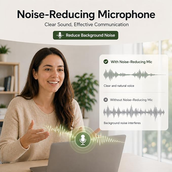 Full HD 1080P Webcam with Microphone, Noise-Canceling, Privacy Cover, Wide-Angle Lens, Auto Light Correction, Plug & Play USB Web Camera for Laptop, Desktop, PC, Mac, Zoom, Skype – Pro Series