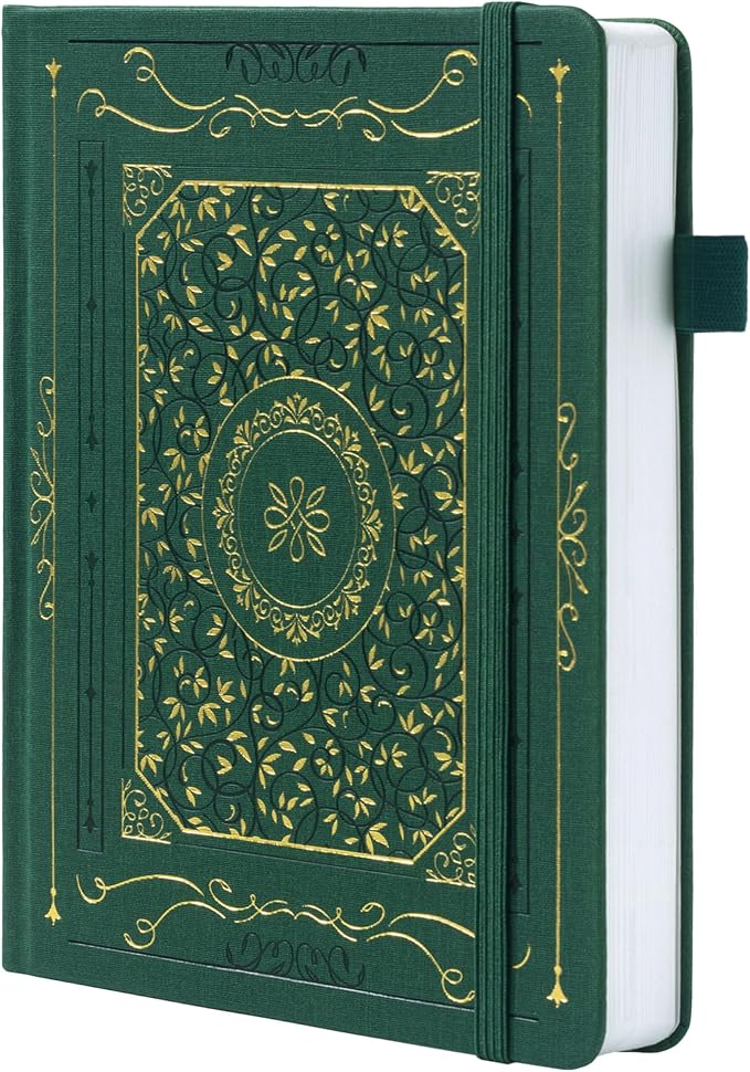 TIEFOSSI Lined Notebook, 100gsm Thick Paper, Hardcover College Ruled Journals for Women Men, 320 Numbered pages, for Travel, School and Office Use
