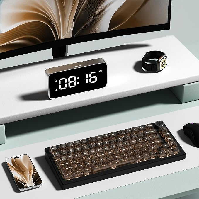 dagaladoo Clear keycaps,Transparent Keyboard keycaps,Jelly Key caps Set,Shine Through keycap，MDA Profile Keyboard caps for Mx Switches Mechanical Keyboard(Coffee)