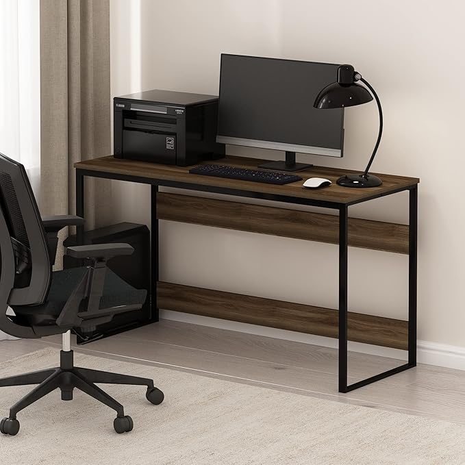 Furinno Moretti Modern Lifestyle Enhanced Study Desk 52 Inch, 52-Inch, Columbia Walnut