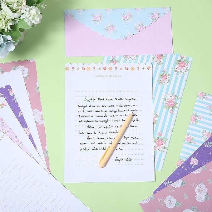 Mr. Pen- Stationery Writing Paper Set with Envelopes, 7.5" x 10.2", 32 Letter Sheets & 16 Envelopes, Smooth Printable Letter Paper for Handwritten Notes, Personal Letters, Invitations, Office & Home