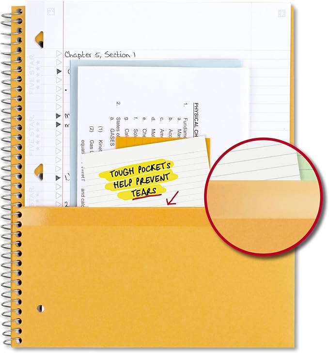 Five Star Spiral Notebook + Study App, 1 Subject, College Ruled Paper, 8-1/2" x 11", 100 Sheets, Fights Ink Bleed, Water Resistant Cover, Pacific Blue (72565) (Pack of 12)