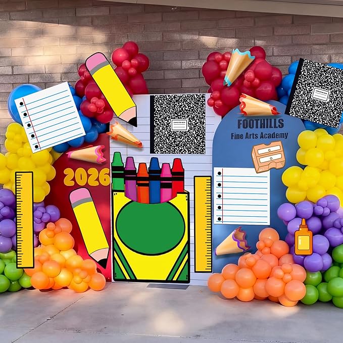 Frienda 24 Pcs Back to School Decoration Large Cardstock Cut-Outs Bulletin Board Decorations Preschool Pre-k DIY Backdrop Photo Booth Prop Classroom Wall Kit Decor Kindergarten Party Supplies