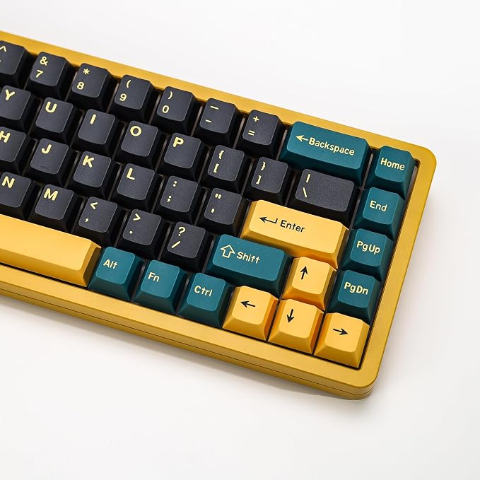 MarrsGreen PBT Double Shot Keycap Set,176 Keys Dark Green Custom Key Cap Keycaps 60 Percent Cherry Profile Keycaps for 61/64/68/84/87/100/104/108 Mechanical Keyboard