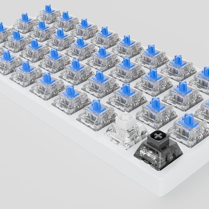Zhouwang 88 Crystal Blue Switches,2 Kailh Box Experience Pack Switches,Strong Tactile Feedback with Crisp Click Sound,Suitable for clicker for 3D Prints and MX Gaming Mechanical Keyboards