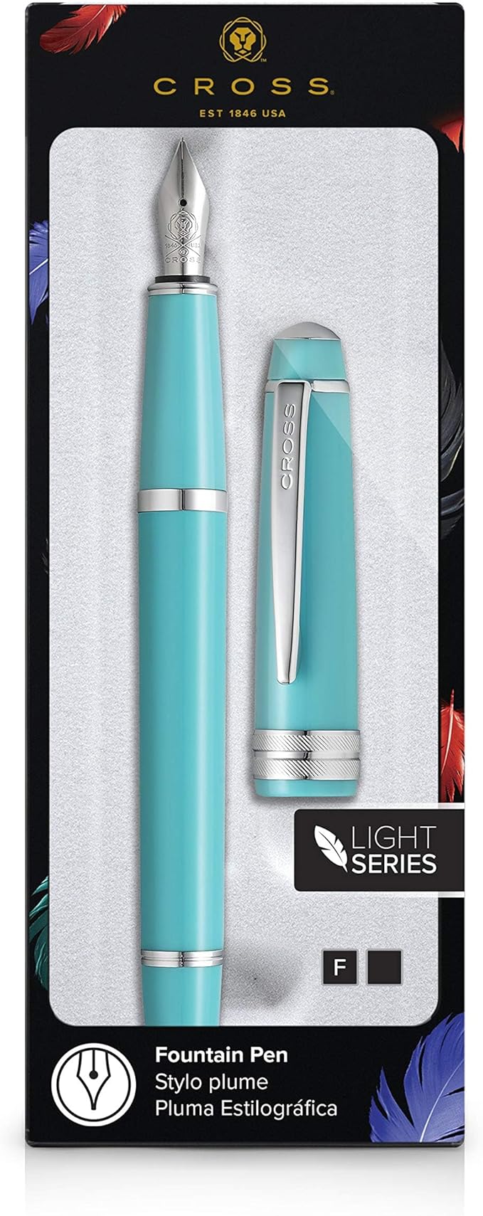 Cross Bailey Light Polished Teal Resin w/Polished Chrome Appointments and Fine Nib Fountain Pen