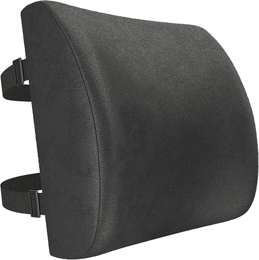 FORTEM Lumbar Support Pillow for Office Chair, Lumbar Support Pillow for Car, Back Rest for Gaming, Memory Foam Pillow, Desk Chair Cushion, Breathable & Washable Cover, Adjustable Straps