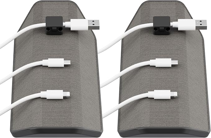 CHARGEWORX Magnetic Cable Organizer – 2 Pack - Weighted Non-Adhesive Cord Holder with 3 Magnetic Clips for USB-C, Lightning & MagSafe Cables – Desk, Office & Nightstand Cable Management