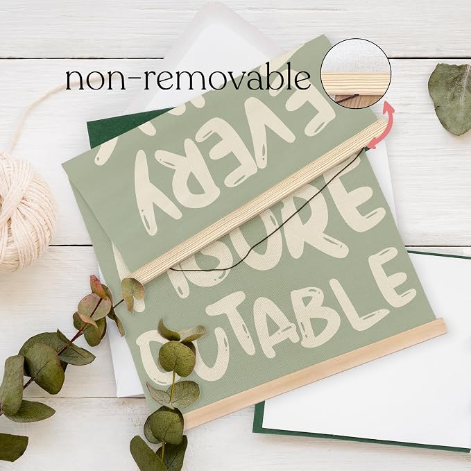 YQDEJ Green Everything Is Figureoutable Inspirational Wall Art Poster Hanger Frame, Positive Affirmations Wall Decor, Motivational Wall Art for Home Office Classroom, 12x16 Inch