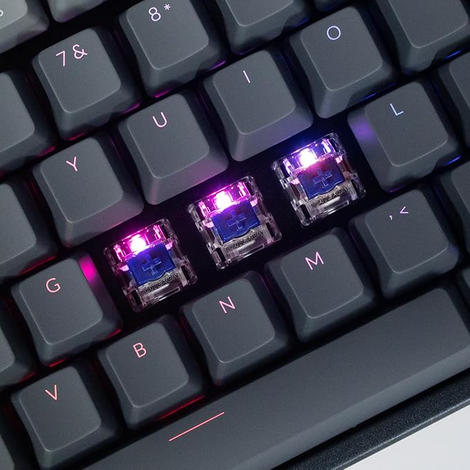 Keychron K8 Wireless Mechanical Keyboard, Tenkeyless Layout 87 Keys Bluetooth/Wired RGB Backlit with Gateron Optical Blue Switch Compatible with Mac Windows