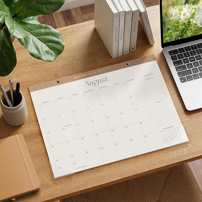 Desk Calendar 2026-2027, 18 Months Academic Calendar 15" x 12" Desktop Calendar from July 2026 to December 2027 With Large Day Block, Desk Planner for Teacher Family School Office Supplies