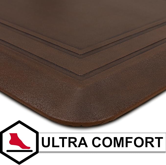 Tempur-Pedic Ultra Comfort Anti-Fatigue Frame Copper 1' 8" x 3' 6" Kitchen Floor Mat Cushioned Ergonomic Standing Desk Mat Waterproof Non-Skid Foam