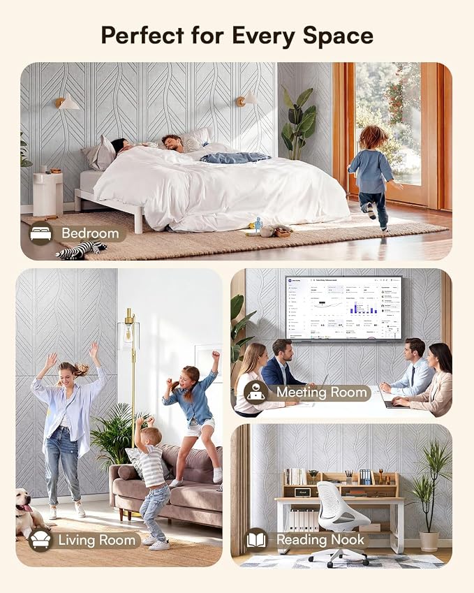 SODOCT 6 Pack Large Acoustic Panels, 47.2" X 23.6" X 0.4" Sound Proof Panels for Walls, Wall Paneles Decorativos Para Pared for Home Studio & Office, Gray