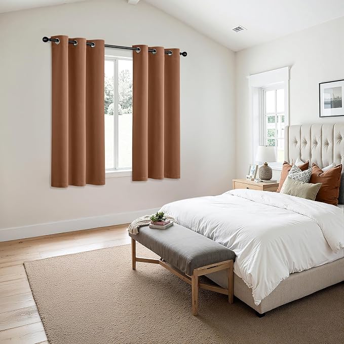 MIULEE Blackout Curtains for Bedroom Living Room 2 Panels, Thermal Insulated Room Darkening Drapes Grommet Noise Reducing Light Blocking Window Treatments 63 Inches Long 40x63 Inch Sun Baked