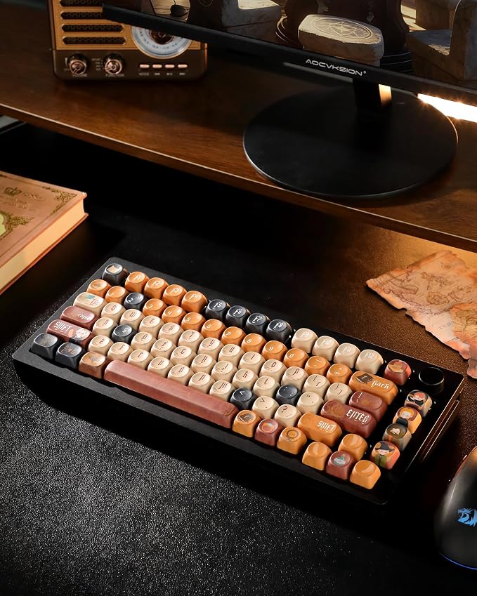 Keymatic Cute Keycaps Magic Academy Theme Keycap Set Dye Sub PBT Custom Keycap 133 Anime MOA Profile Key caps for Mechanical Keyboard for 61/68/84/87/98/99/100/104/108 Keys(Only Keycap Set)
