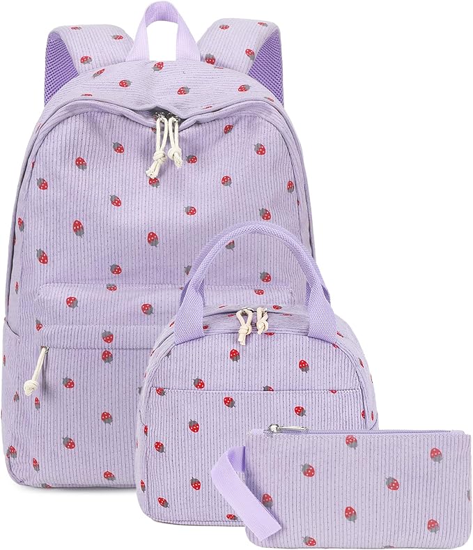Bluboon School Backpack Set Girls Womens Laptop Bookbag Casual Daypack Fits 15 inch Laptop with Lunch Tote Bag and Pencil Bag