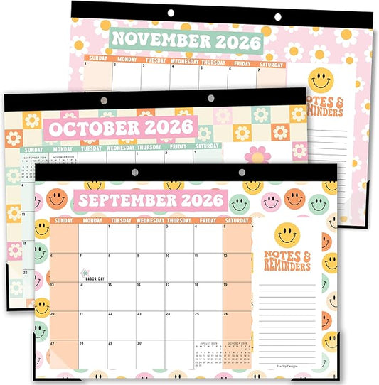 Hadley Designs Large Teacher Desk Calendar 2026-2027 - Desktop Calendar 2026, 18-Month Desk Calendars for Home, Office & Classroom, Cute Classroom Must Haves, Back to School Teacher Gifts