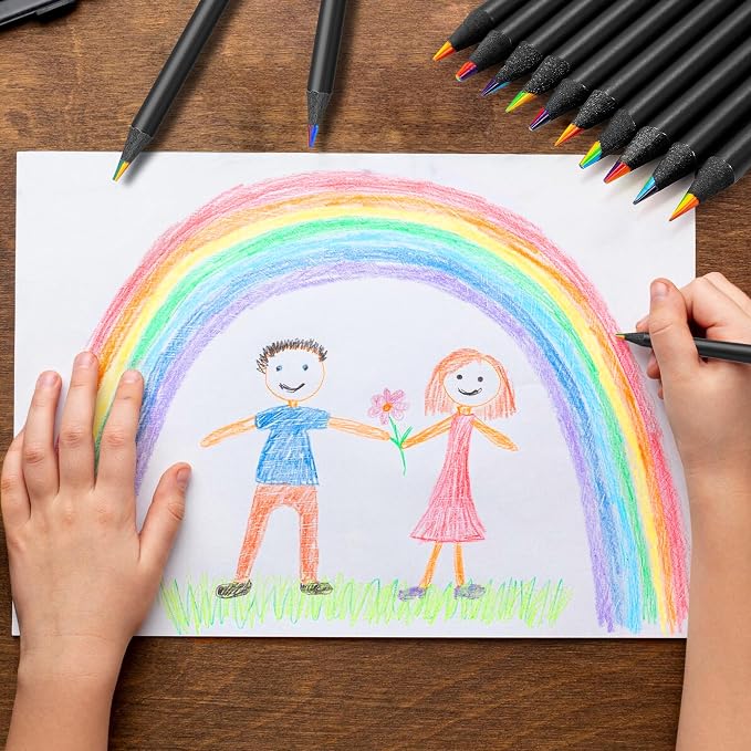 Back to School Supplies - 12 Rainbow Colored Pencils - Easter Games Crafts for Kids,Art Supplies Drawing Kit for Teen Girl Gift Trendy Stuff | Stocking Stuffers