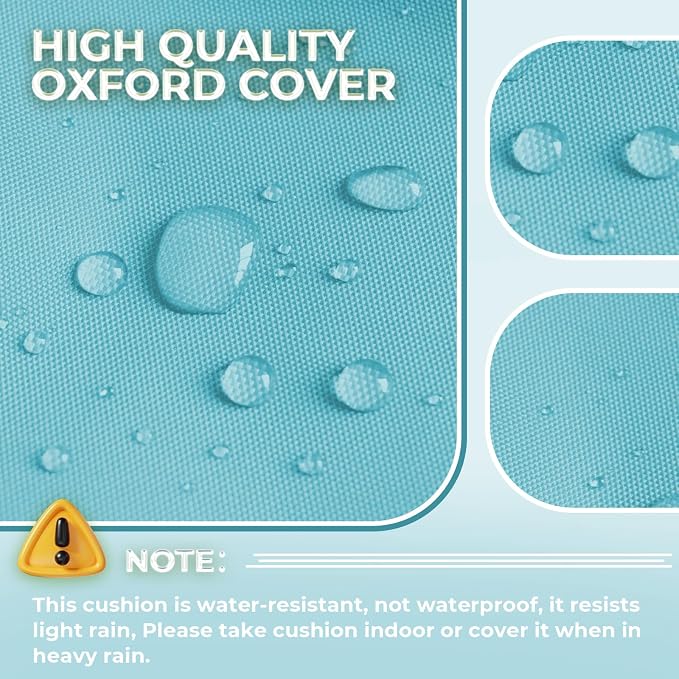 Chaise Lounge Cushions Outdoor Set of 2, 74.4 x 22 x 4.7 Inches Thickened Lounge Chair Cushions Waterproof for Outdoor Furniture with Ties, Non-Slip Patio Pool Chaise Lounge Cushion, Teal