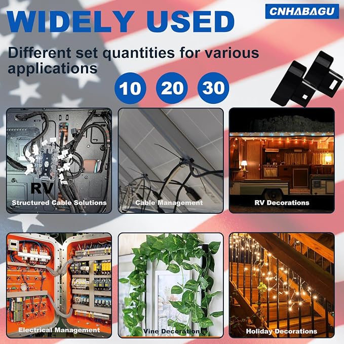 Magnet Zip Tie Mount Clips Magnetic Zip Ties Mount Base Holder Strong Multipurpose Wire Cable Holder Mount Wire Clips Management for Home Office Car Boat Electrical Wiring (30Pcs, D20 0.78IN)