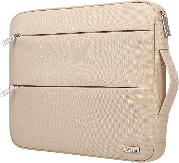 Voova 15.6 16 Inch Laptop Sleeve Case Compatible with MacBook Pro 16 M1/M2/M3/M4 Max 2019-2025, 15.6-16” Hp Lenovo Acer Asus, Waterproof Slim Computer Bag Cover with Handle, Apricot