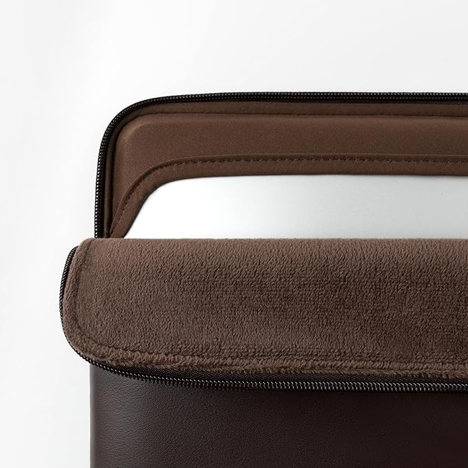 Comfyable Slim Protective Laptop Sleeve Compatible with 13/13.3/14 Inch MacBook Air & MacBook Pro, Mac Travel Case, Laptop Pouch, Slim PU Leather Cover M5/M4/M3/M2/M1 2025-2021, Chocolate