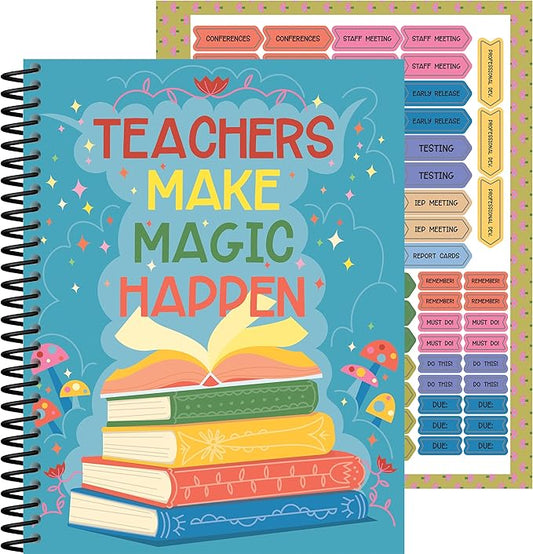 Carson Dellosa Education Fairy Tale Forest Teacher Planner, Undated 8"x11" Lesson Plan Book With Stickers, Class Schedule, Weekly Calendar, Classroom Must Haves, Homeschool Essentials, School Supplies